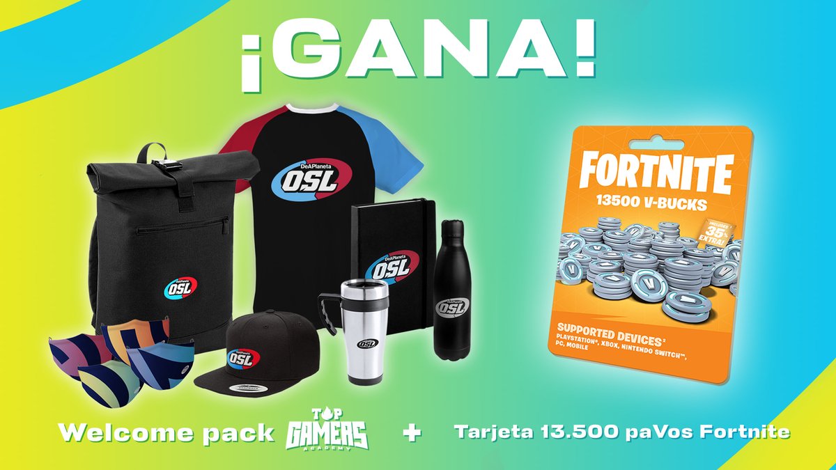 OSLDeAPlaneta's tweet photo. 🚨SORTEAZO🚨GANA el WELCOME PACK #OSLDeAPlaneta de los concursantes de @TopGamersA + una tarjeta de 13.500 paVos #Fortnite

✔️Sigue a @OSLDeAPlaneta 
🔃Haz RT al post

 (BL: https://t.co/9eUn8t8j1S)

#TopGamers6OCT https://t.co/NSwKx06zrW