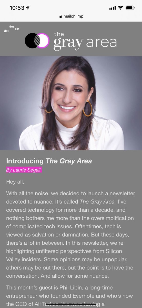 mostlyhuman's tweet image. We’re so excited to announce The Gray Area newsletter! Get an unfiltered perspective from a Silicon Valley insider, delivered to your inbox once a month. Our very first edition is out now. Sign up: eepurl.com/hfgqYb