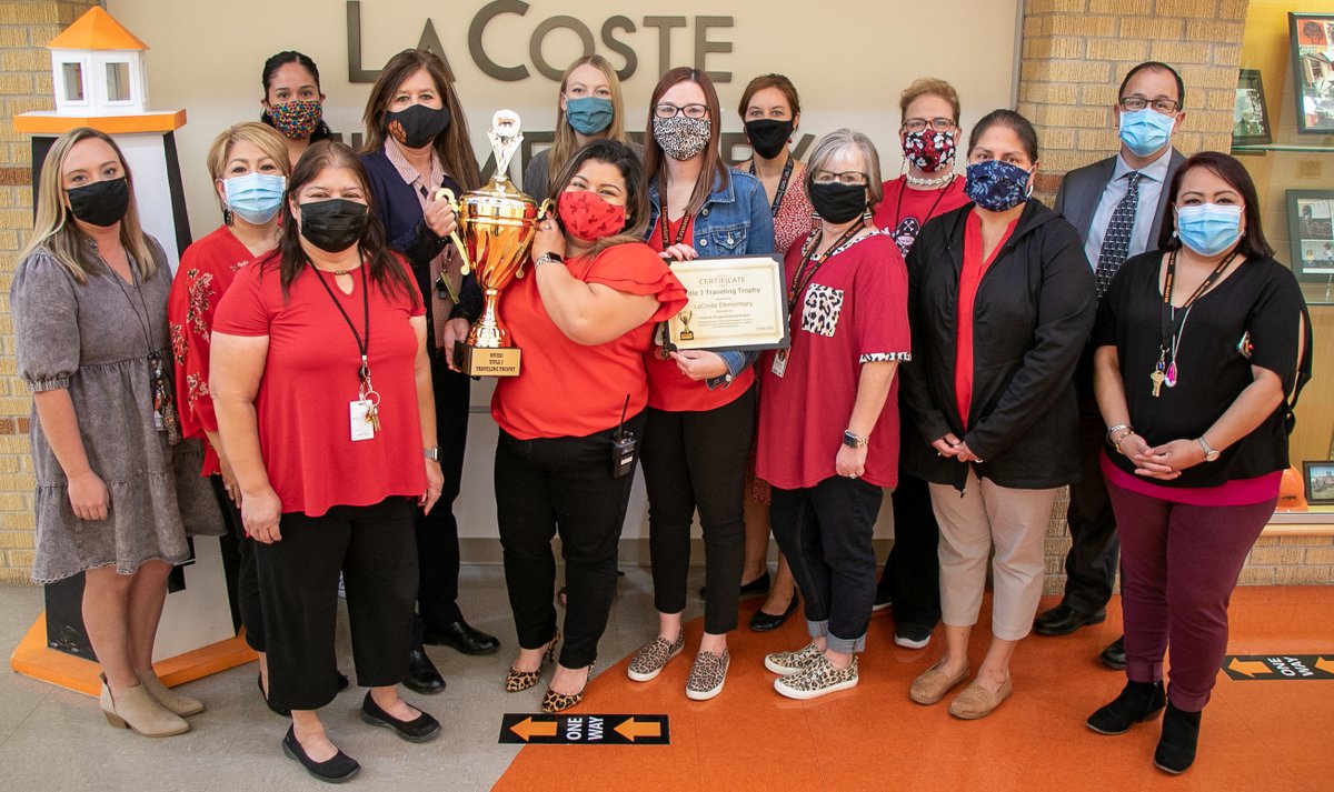 MVISD's tweet photo. LaCoste Elementary has regained the Traveling Trophy for October! The Traveling Trophy is awarded to Title I campuses who earn the most engagement with parents for the previous month. https://t.co/xSeHTQy6Tf