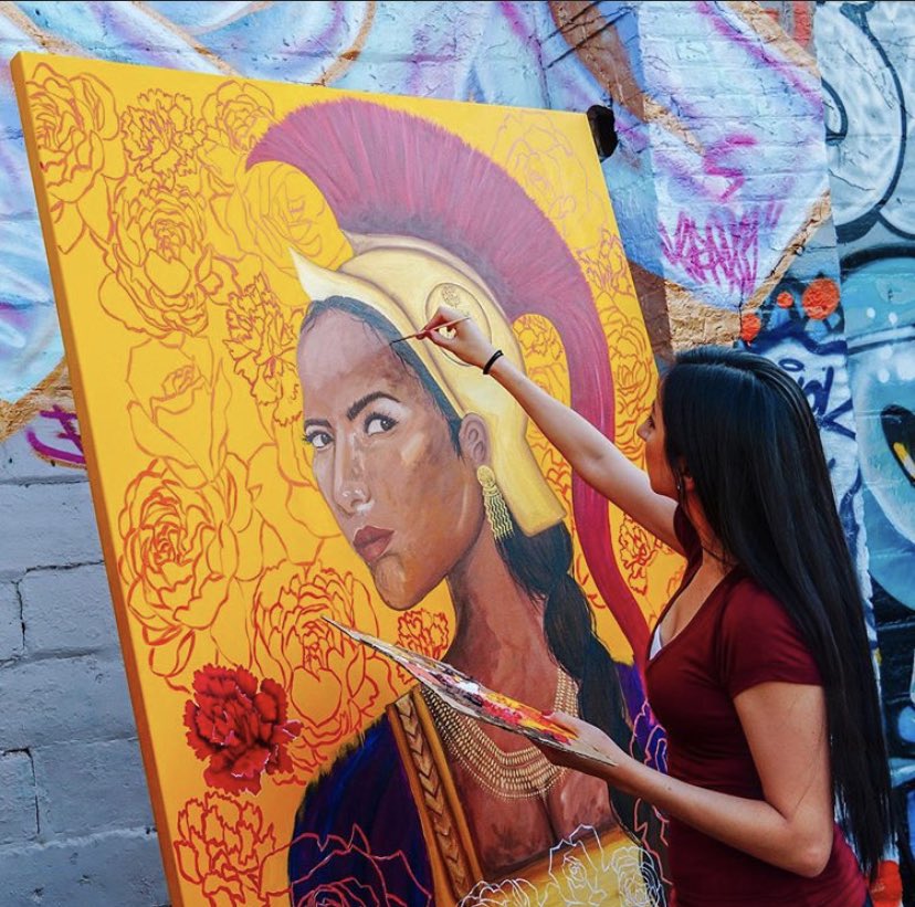 Tune in at 6PM today when <a href="/DianaCandelejo/">Diana Candelejo</a> will be LIVE on Instagram.com/NJPAC discussing her talent! In this painting, she shares her version of lady justice, Athena Latina. 

#HispanicHeritageMonth
