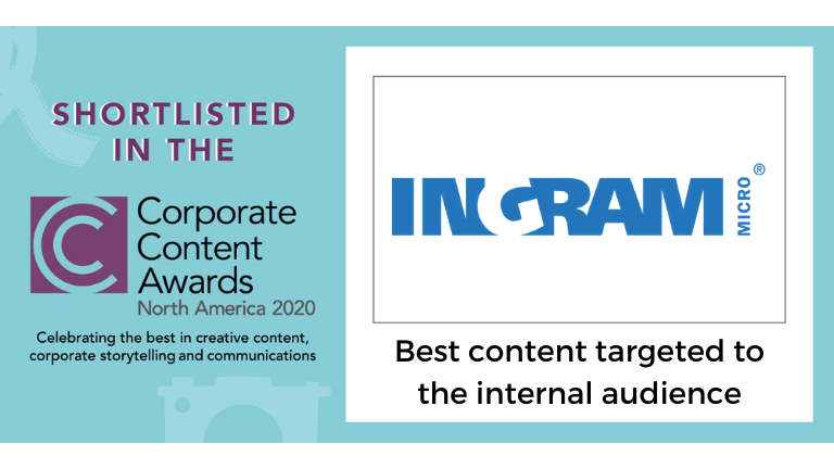IngramMicroCA's tweet photo. Weโre so excited to share some more great news! We have been shortlisted as a finalist for โBest Content targeted to the Internal audienceโ at the Corporate Content Awards 2020โNorth America! ๐๐ข#CorporateContentAwards #ingrammicrostrong #elevate #oneingrammicro https://t.co/oJvbWRciXX