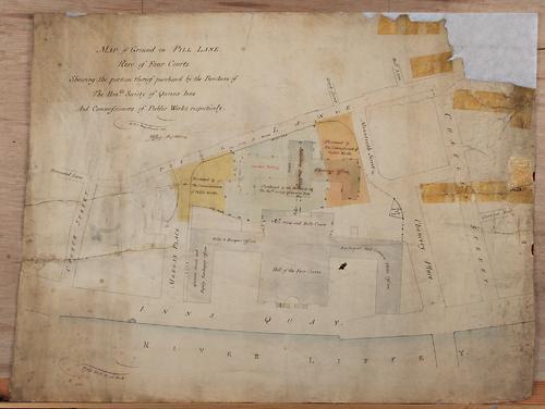 The map dates from 1849 but the building configuration is from a few years earlier. You can see how small the original site was. The area was extended in the 1830s and a rear extension erected. This map shows the change.