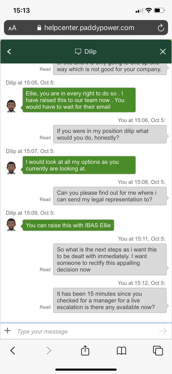 ejj020399's tweet photo. @paddypower Couldn’t even accept the fact someone won bets totalling £2,100 so instead you close their account and refuse to pay them out. You are a disgrace of a company even your staff agree 😂 😂 https://t.co/DN0w1mw9sh