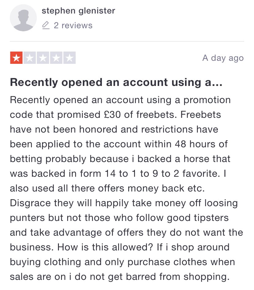 ejj020399's tweet photo. @paddypower I AM NOT THE ONLY PERSON THAT HAS HAD AN AWFUL EXPERIANCE WITH @paddypower LOOK AT WHAT THEY DO TO OTHER PEOPLE!!!!!! https://t.co/B4F7TXQbps