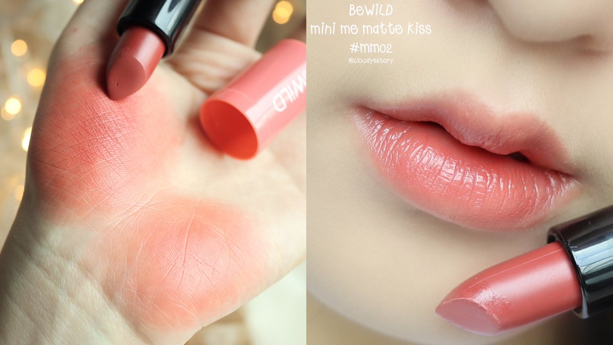 cloudysstory's tweet photo. BeWiLD mini me matte kiss ✨🥯 น่ายักมากก ลิปแมทเนื้อนุ่มๆ แท่งเล็กๆพกพาง่าย ชอบสี mm03 ที่สุดเลยยย อันนี้เนื้อจะไม่แมทจนปากแห้ง แต่ถ้าทาลิปมันก่อนจะสวยมาก! เม็ดสีชัด กลบสีปากมิด แค่ 99฿ ค่า  
#ไว้รีวิวห้ามขายของโว้ยย https://t.co/KtcKXd8zbi