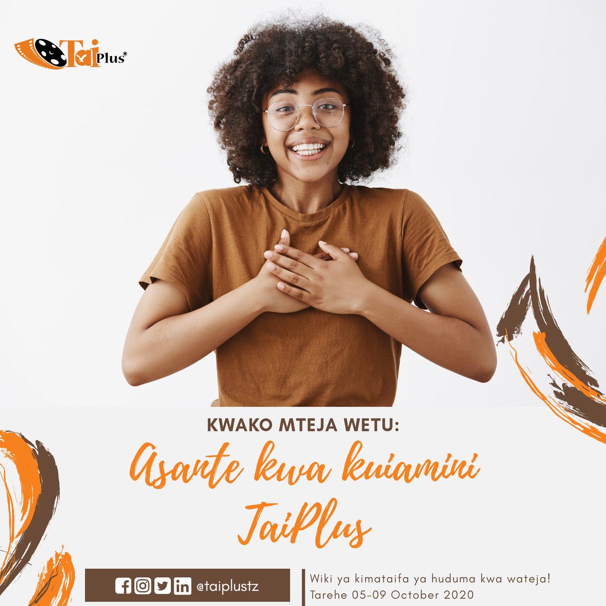 taiplustz's tweet photo. Katika Kuadhimisha siku ya kimataifa ya huduma kwa wateja, TAI PLUS tunapenda kutoa shukrani kwa kila Kampuni, shirika, na taasisi zote ambazo zilituamini na kufanya kazi na sisi. Asanteni kwa Kutuamini. #CustomerServiceWeek2020 #CustomerServiceWeek #TaiPlus #Hudumakwawateja https://t.co/rJFAihNn7C