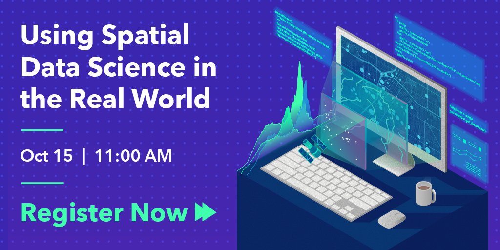 esriuk's tweet photo. We're showcasing how @AlcisGeo is making a difference in the real world with their incredible spatial #datascience work with #ArcGIS in our upcoming webinar. Register now: https://t.co/V2FOCruclA https://t.co/nqcyshNaCa