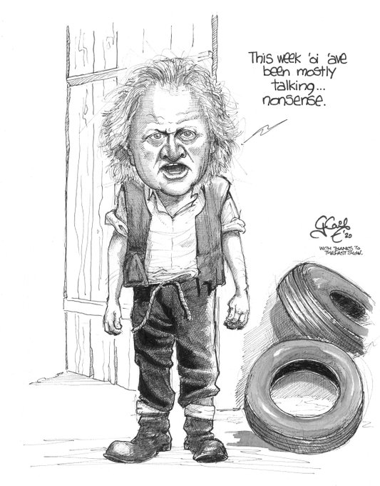 Next up, a charming tableau from regular  @BurtOHare, lovely drawing from Cartooning big boy  @cairnstoon. Likewise from  @cartoonelli, & Tim morphing into both Michael Heseltine AND Christopher Walken from  @cartoonsidrew