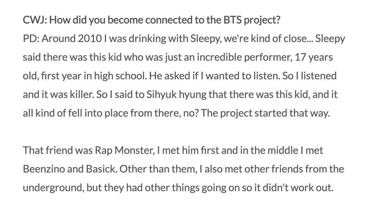 pdogg and sleepy went out for drinks together, and sleepy asked pdogg if he wanted to hear from “this kid who was just an incredible performer, 17 years old, first year in high school”.