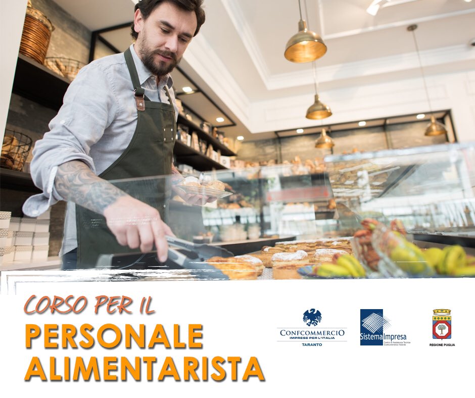 ConfcommercioTa's tweet photo. 'CORSO PER IL PERSONALE ALIMENTARISTA'

Per informazioni ed iscrizioni, chiama:
📱3406226742 oppure
invia e-mail a: buonomo@confcommerciotaranto.it https://t.co/qZWWywq8xa
