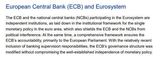 First off, obviously, is the ECB itself. And, clearly the central bank held up the mirror and liked very much what it saw
