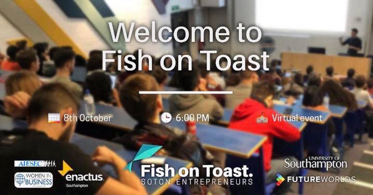 FutureWorlds's tweet photo. Fish on Toast is looking to bring you into their entrepreneurship ecosystem on campus in their upcoming online welcome event! Meet like-minded individuals who are looking to purse startup endeavours.
Get your ticket here:
https://t.co/oMmmLDeupm #networking #online https://t.co/ONduevLodI