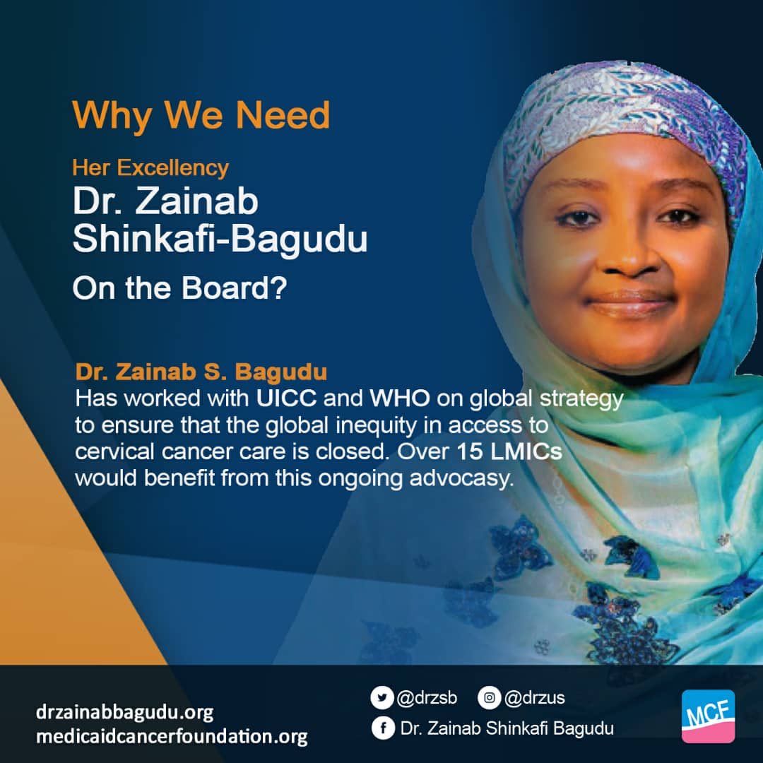 #WhyWeNeed: H.E Dr. Zainab Shinkafi-Bagudu @DrZSB on the @uicc Board.
#UICC #AfricanCancerCEOs #COVID19 #CancerOrgs #UHC #WorldCancerCongress