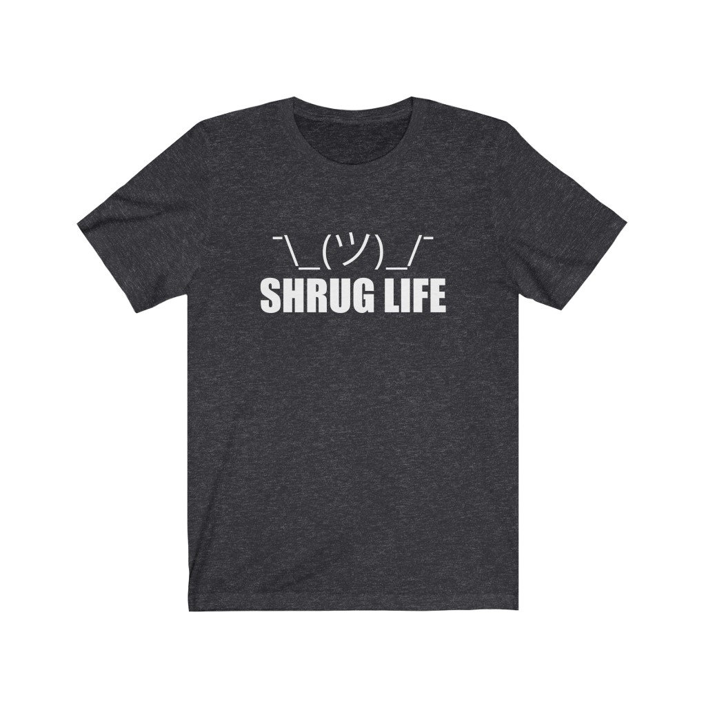 DevCollective__'s tweet photo. We're excited to share the latest addition to the shop - Shrug Life Short Sleeve Tee https://t.co/ly5AhhycNh #shruglife #codergifts #thedevcollective https://t.co/IbFHR2TzxH