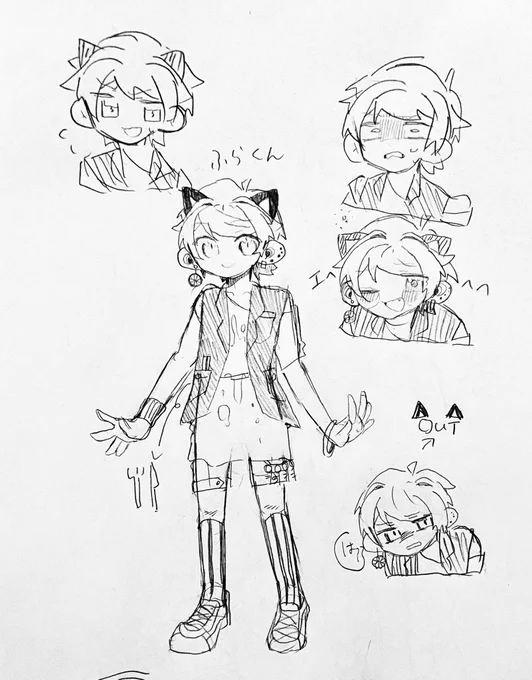 # リプ来た3つの絵文字でキャラデザする
????
つけ耳取ったら性格変わる子 