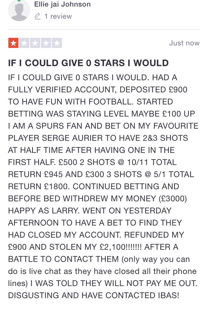 ejj020399's tweet photo. @paddypower @paddypower PLEASE READ THIS. THIS IS MY EXPERIANCE WITH THIS COMPANY. AVOID AT ALL COSTS IF YOU GET SOME LUCK THEY WILL STEAL YOUR MONEY!!!! https://t.co/IyRALKtY1n