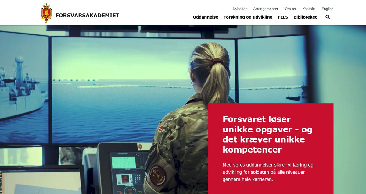 EdithEndsjo's tweet photo. Så kom dagen endelig – vores nye hjemmeside fik premiere i dag!

Jeg håber, at I vil tage godt imod Forsvarsakademiets
nye side på https://t.co/AEQ2TCwvZG

@fak_dk #tilforForsvaret #videnogfremsyn https://t.co/maJLvQdb75