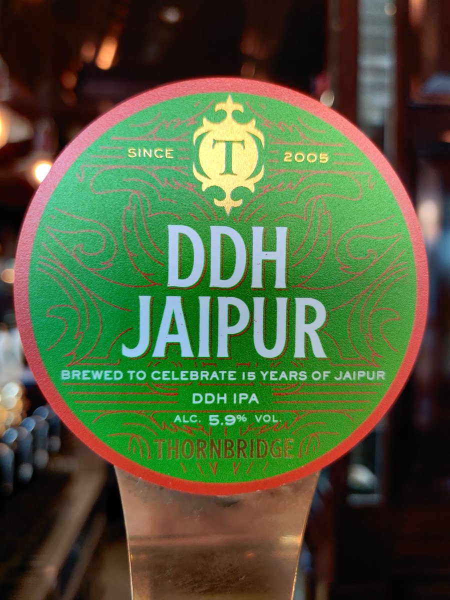 MarketCatYork's tweet photo. Could Jaipur Get Any Better? Apparently so , Double Dry Hopped Meaning Double the Flavour! Exclusive at all Thornbridge an co pubs @bankerscat @the.colmore @marketcat
Get yourselves In !!
@thornbridge @pivovar
#thicc #jaipur #groovygang #CraftBeer #DDH #Hopsfordays #POTUSTrump https://t.co/aVUt0K2Fj2