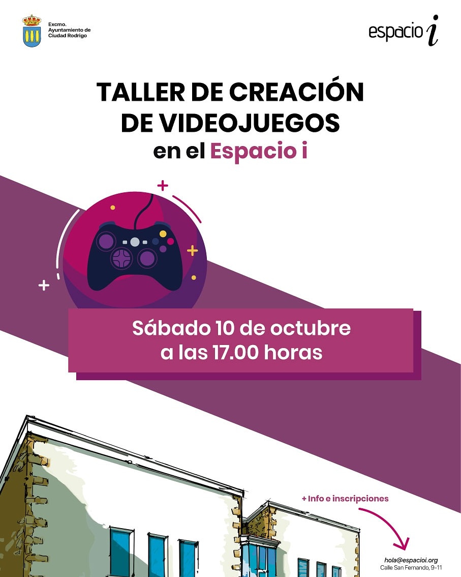 Apúntate al Taller de creación de videojuegos del próximo sábado 10 de octubre!! Para jóvenes a partir de 12 años. Grupo reducido. Con todas las medidas de Seguridad. Actividad gratuita. Información e inscripciones en el Espacio i o por whatsapp 636922702