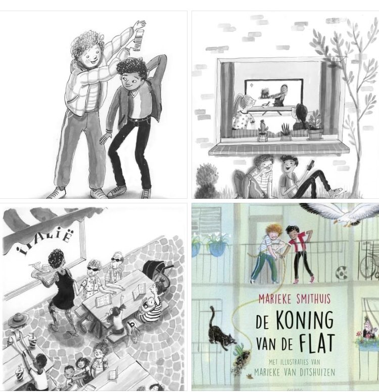Twee slimme jongetjes zetten de flat op stelten. #Dekoningvandeflat #querido #kinderboekenweek
