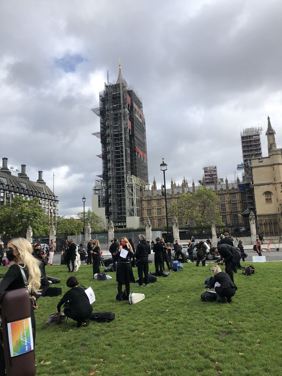 The sun DID shine and we played loudly for the politicians in the hope they hear us . <a href="/letmusicliveuk/">Let Music Live</a>