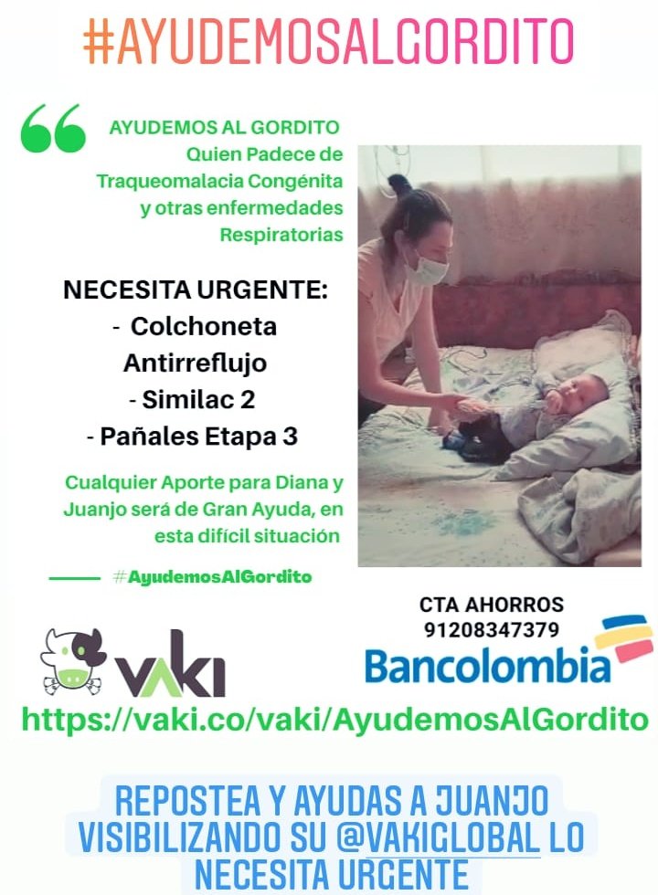 MarioFX_'s tweet photo. #NuncaSeraPresidente #JusticiaEs que logremos la meta de la @VakiGlobal de Juanjo, ayudemosle para que tenga como tratar sus enfermedades congenitas #FelizMartes aquí el Link https://t.co/dqukBlGFg3 o a través de la cuenta @Bancolombia #Temblor @FelipeArias71 @julianacasali https://t.co/z4LQ0H65ka
