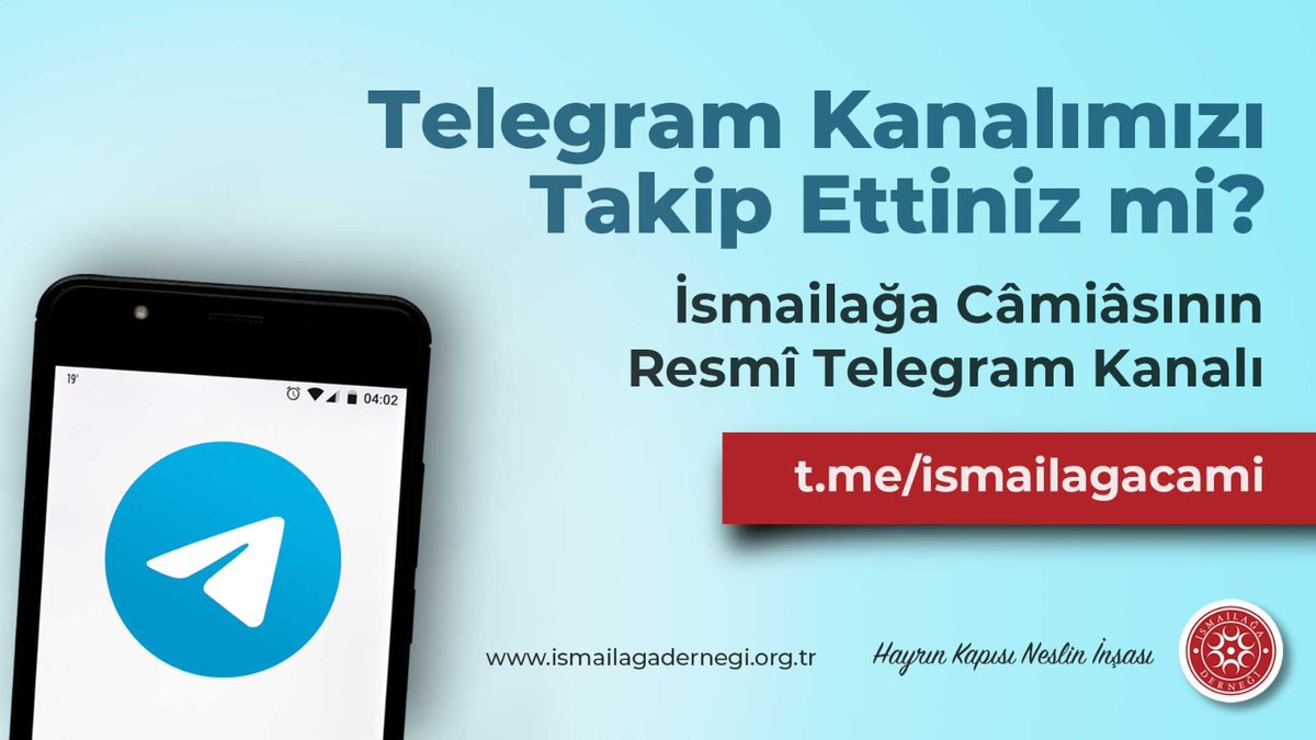 📱  Telegram kanalımızı takip ettiniz mi? 
☞  t.me/ismailagacami