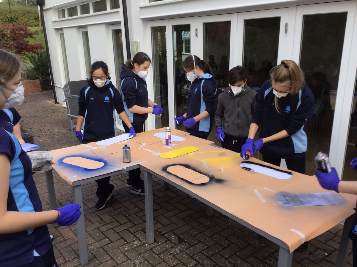 CHSArtDesign's tweet photo. Brilliant spray painting with Year 8 Graphics this afternoon, the skateboard decks are starting to look awesome! @CHSArtDesign  @CHSMoulsford https://t.co/MT8fNYf8A0