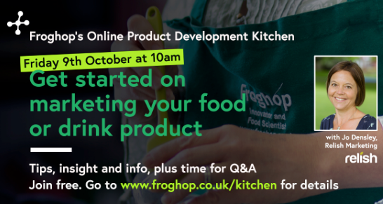 Free webinar on marketing your food or drink NPD by experts Jo Densley, Relish Marketing &amp; Melanie Loades, FrogHop online NPD Kitchen. Get the inside lowdown on Fri 9th Oct, 10am. Zoom details: buff.ly/3litiIm
@FooftechMel <a href="/Foodmktgclub/">Jo Densley</a> 
#webinar #marketing #foodanddrink