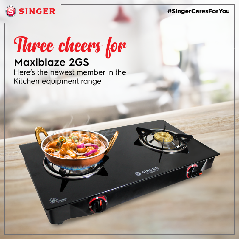 SingerIndialtd's tweet photo. Your search for a perfect gas stove ends here. Singer India presents Maxiflare 2GS gas stove, a new member in its wide range of kitchen equipment. A must for your perfect-looking kitchen. 
Buy now: https://t.co/tbqCiGqguv
#SingerCaresForYou  #SingerIndia #GasStove #SingerProducts https://t.co/fcnt8DK6bN