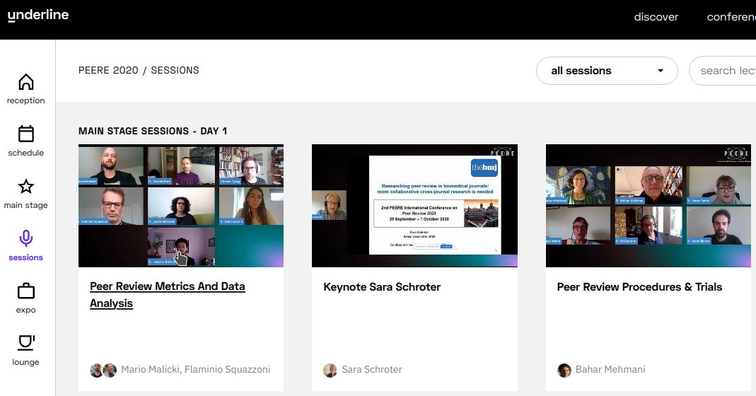 Did you miss the #PEERE2020 conference on #PeerReview? All videos of the keynote talk, panel sessions and live discussions are now available! Go to the sessions tab of the conference site on Underline.io