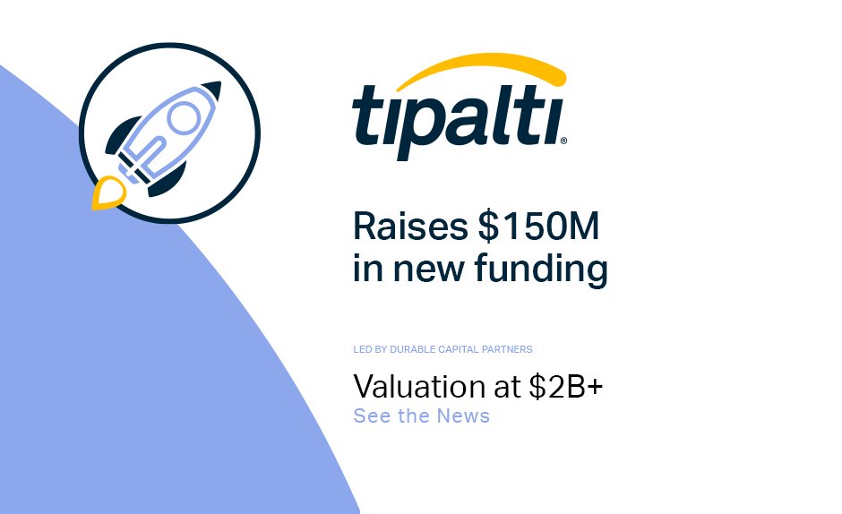 tipalti's tweet photo. @Tipalti secures $150M to fuel our growth! Led by Durable Capital Partners, this round brings us to a $2-billion valuation. https://t.co/iay30YAYRi #venturecapital #funding #fintech #apautomation https://t.co/eSdUZDfzn8