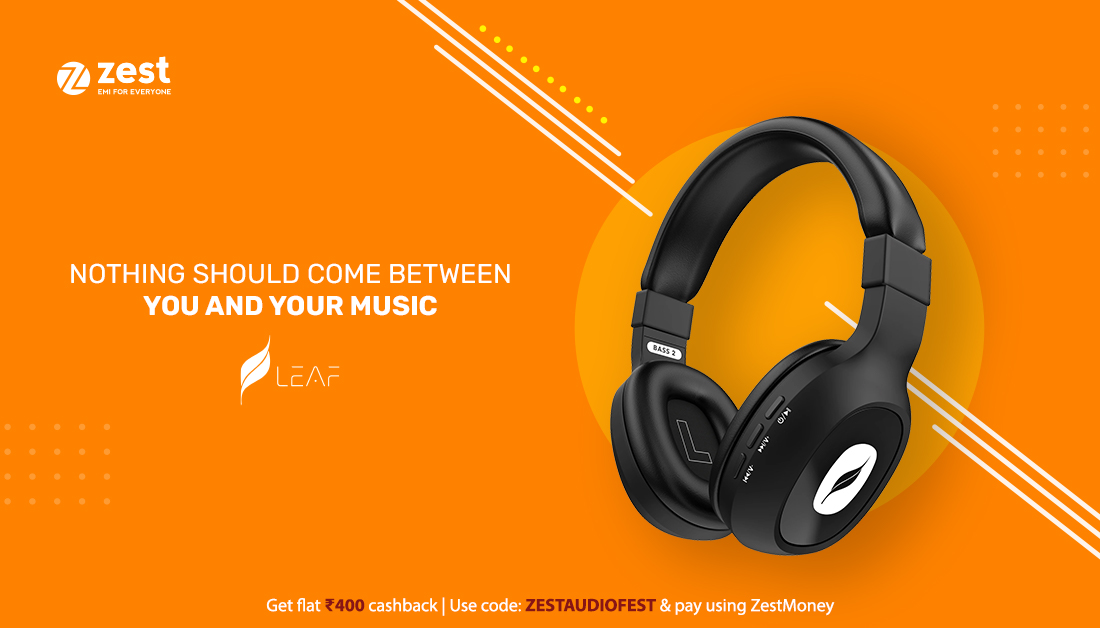 ZestMoney's tweet photo. It’s impossible to socially distance yourself with music. Grab the smartest headphones from @leafstudiosin and earn up to Rs. 400 cashback on the minimum purchase of Rs. 999 with ZestMoney. Shop today- https://t.co/bNtTLy5It7
#LeafSale #LeafStudios #BuyNowPayLater #LeafAudioFest https://t.co/a8QhRa4SgL