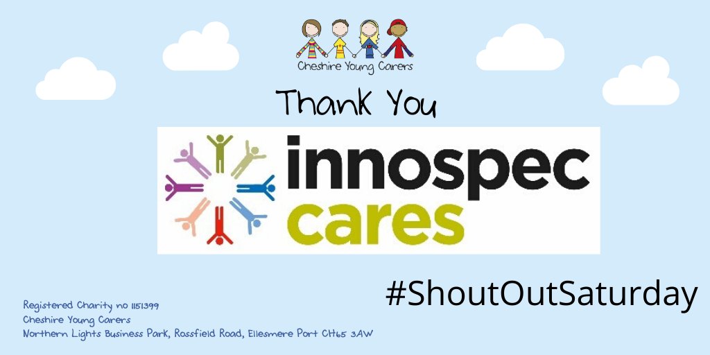 CYC_youngcarers's tweet photo. #ShoutOutSaturday 
Thank you to Innospec Cares for their recent donation. This will  help us to deliver more respite and wellbeing activities to Young Carers and reduce isolation. #Innospec #thanks #charity https://t.co/9SrMGUyC0v