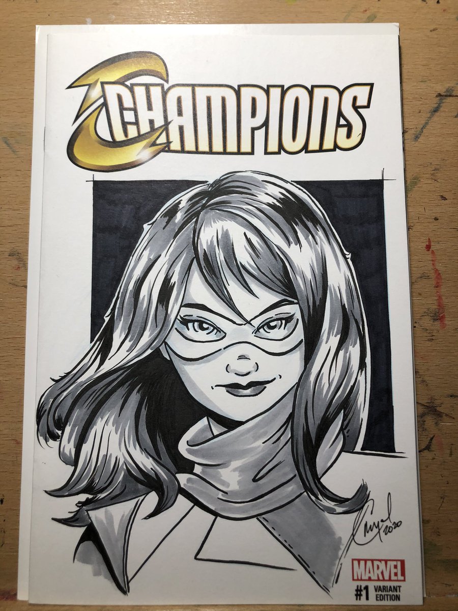 Cthomas_1978's tweet photo. A recent #commission of #msmarvel #kamalakhan #sketchbook #sketchcover #comicbooks #comics #marvel #ink #copic #copicmarkers #fanart #rocketdogcomics #rocketdogcomic https://t.co/pdl87qS00r