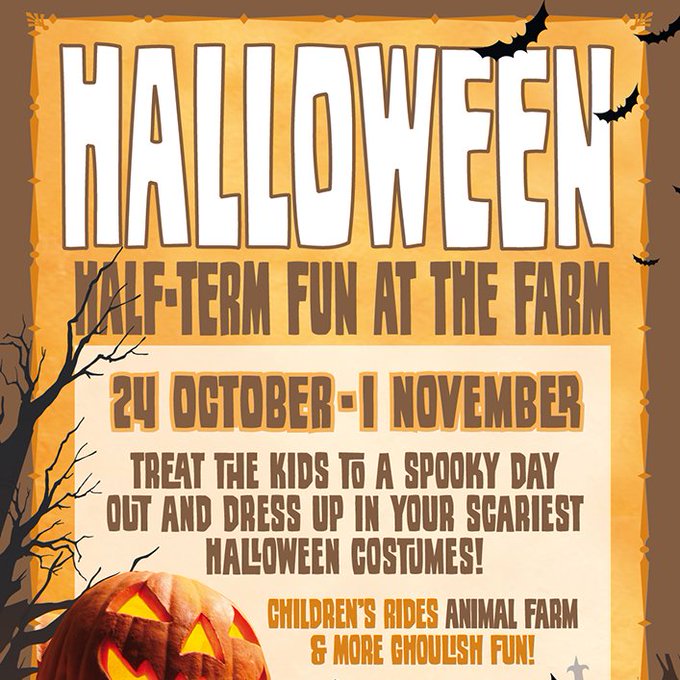 Treat the kids to a FEAST of fun at "HALLOWEEN Half Term Fun at Farm!". Childrens rides, animal farm, Halloween trail, best fancy dressed prizes, indoor spooktacular safe & fun live entertainment! Book tickets: https://t.co/nWvhqqIdHI @KMWhatsOn @M...