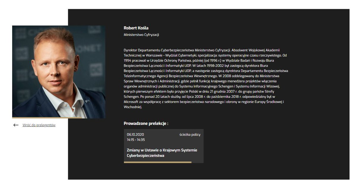CyberpolicyN's tweet photo. @RobertKosla Dyrektor Departamentu Cyberbezpieczeństwa w @MC_GOV_PL o krajowym systemie cyberbezpieczeństwa i zmianach w #UoKSC.
#SECUREPolicy #SECURE2020 @securepl https://t.co/sskXuqS0nA