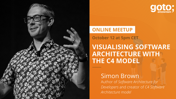 gotoacademyNL's tweet photo. As the world is changing, so thus we...
To keep everyone safe, our #GOTONight with @simonbrown will now take place ONLINE! | Oct 12 | 5pm CET
Explore the visual communication of software architecture using Simon's own creation, the C4 Model.
More info: https://t.co/1NlZk4gLFA https://t.co/WnuDj6K6h4