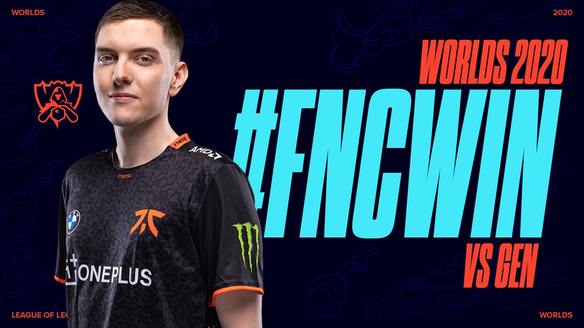 lolesports's tweet photo. .@FNATIC topple the undefeated @GenG! #Worlds2020 https://t.co/uHbM24igMK