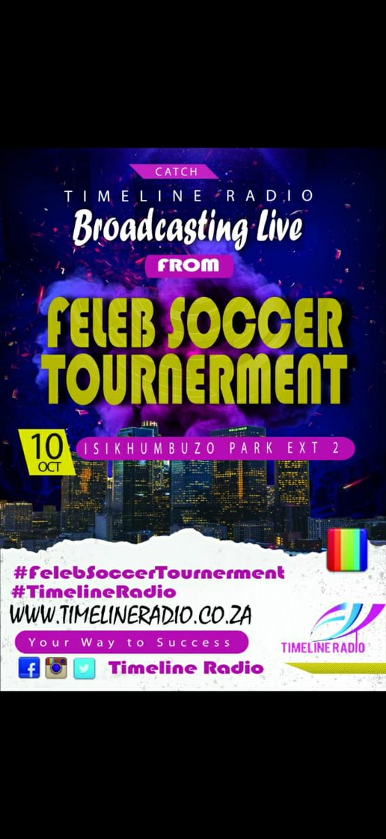 Weekend_Shaker's tweet photo. This Coming Saturday Broadcasting Live from Orange Farm Ext 2 #IskhumbuzoPark catch @DeJay_Sweetment from 3PM to 6PM @Timelineradiosa listen via https://t.co/XruMnSzkQd tag R30 & R50 at the Gate
#theweekendshaker
#FelebSoccerTournament
#TimeLineRadio
#YourWayToSuccess https://t.co/zNKm36HFwp