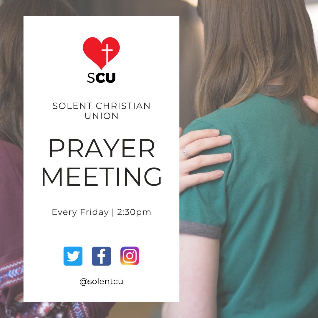 SolentCU's tweet image. This Friday at 2:30pm we will be starting prayer meetings again over Zoom. We hope to see you there! 

Meeting ID: 879 4353 8649
Passcode: 427125
