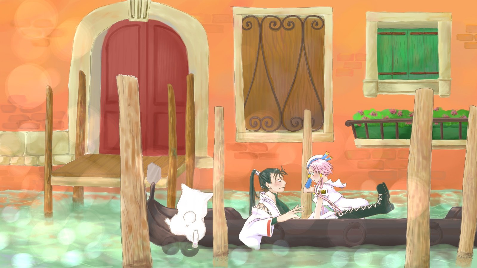 Mori With Reference Aria 水無灯里 出雲暁 暁灯里 水星領航員 水無燈里 出雲曉 曉燈里 Mizunashiakari Izumoakatsuki イラスト 畫畫