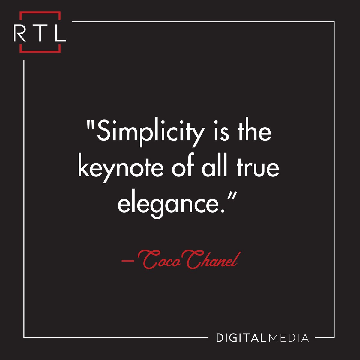 RTLDigitalMedia's tweet photo. Who agrees with the queen of fashion and simplicity?
#RTLDigitalMedia #RTL #SEO #PPC #websitedesign #websiteprogramming #graphicdesign #emailmarketing #socialmediamarketing https://t.co/RKrBDpiZWb