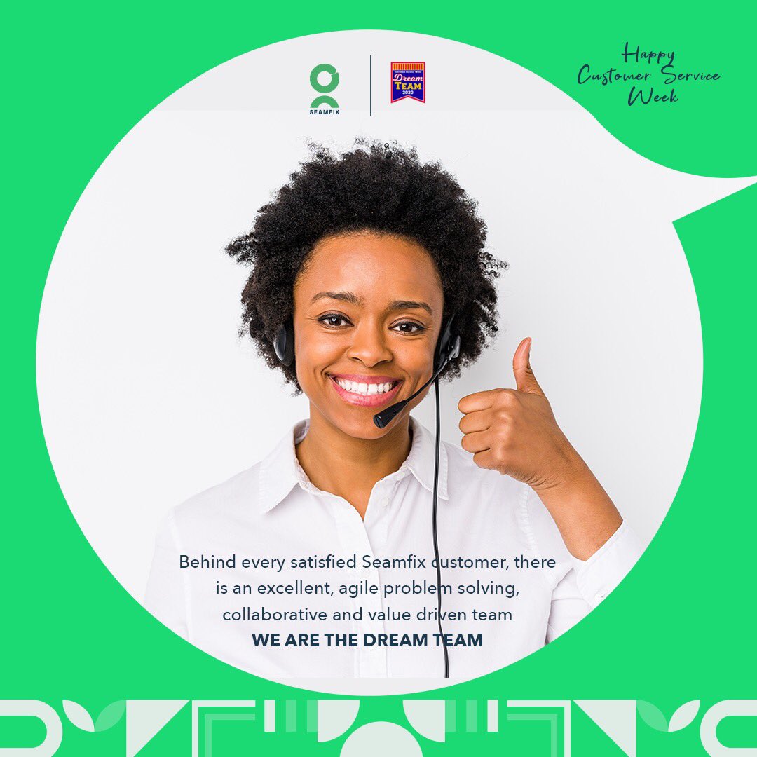 seamfixltd's tweet photo. There's no C(_)stomer service without U.
You make the dream work! 😊
Happy customer service week
#customerappreciation #customersrock #dreamteam #CustomerServiceWeek #TuesdayThoughts https://t.co/WPCye7V9h5