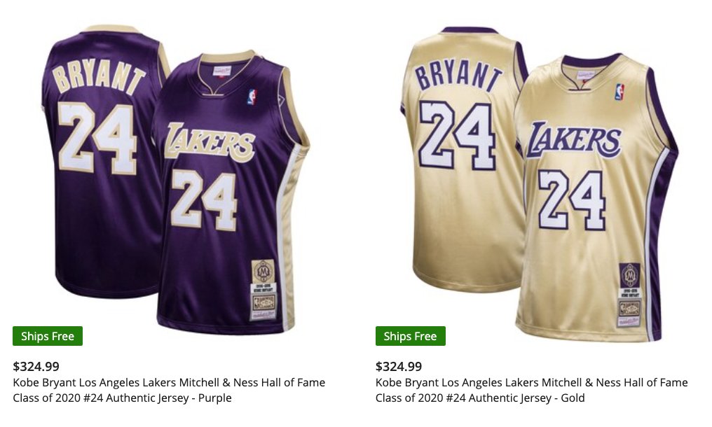 Kobe Bryant Authentic Hall of Fame Mitchell and Ness Jerseys 