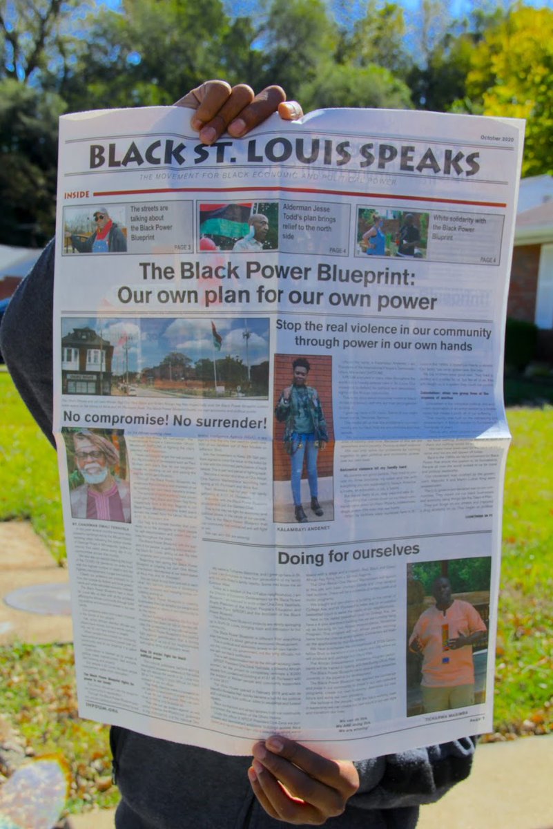 St. Louis got a new black paper! 
BLACK ST. LOUIS SPEAKS is an independent black-owned newspaper that the Uhuru Movement produced & ordered 10,000 copies to distribute for free
#BlackOwned #IndependentMedia #BlackStLouis #ShareBlackStories #BlackPowerBlueprint #BlackPowerMatters