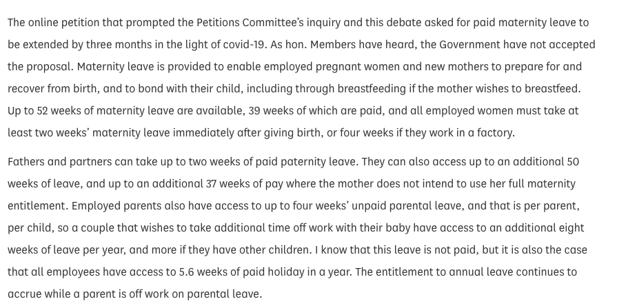 MaternityAction's tweet photo. At the end of the debate, the @beisgovuk minister @scullyp responded on behalf of the Government. But the 238,000 people who have signed the #MaternityPetition deserved so much better than his 10 minutes of bluster &amp; waffle. They need action, not empty words. https://t.co/xfOz2u4e72