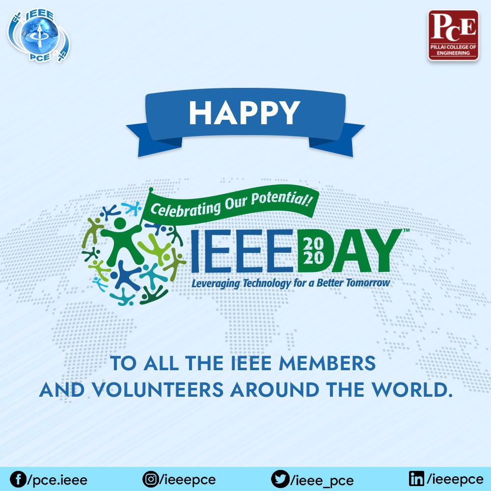 IEEE PCE (@ieee_pce) on Twitter photo “Strive for perfection in everything you do. Take the best that exists and make it better. When it does not exist, design it.” - Sir Henry Royce
The IEEE PCE wishes you an exuberant IEEE Day 2020.💙💫 <a href="/aviinashvaidya/">Dr. Avinash R. Vaidya</a> <a href="/pillaicollege/">Pillai College</a>
#ieee #ieeeday2020 #pillaicollege “Strive for perfection in everything you do. Take the best that exists and make it better. When it does not exist, design it.” - Sir Henry Royce
The IEEE PCE wishes you an exuberant IEEE Day 2020.💙💫 <a href="/aviinashvaidya/">Dr. Avinash R. Vaidya</a> <a href="/pillaicollege/">Pillai College</a>
#ieee #ieeeday2020 #pillaicollege