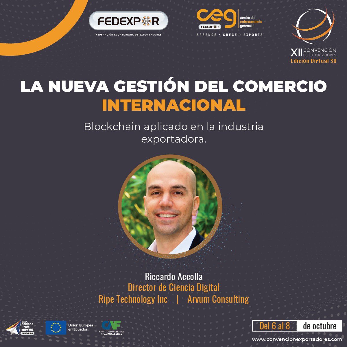 anitagallardo's tweet photo. Estaremos participando en la #ConvenciónDeExportadores de Fedexpor, los esperamos hoy 17h15! @ArvumC @ripeio https://t.co/rjeOMwWyYU