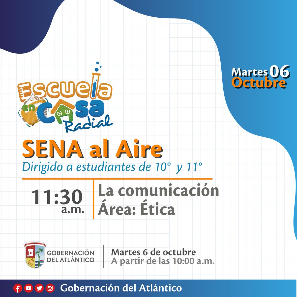 SEDAtlantico's tweet image. 📻 Continuamos nuestra semana de repaso en #EscuelaEnCasaRadial 📻 Hoy en #PencoraKids los estudiantes reforzarán conceptos de sílabas y adjetivos, luego trabajaremos en #LaCuadraDeChildren el pensamiento creativo y culminamos con #SenaAlAire para aprender sobre la comunicación.